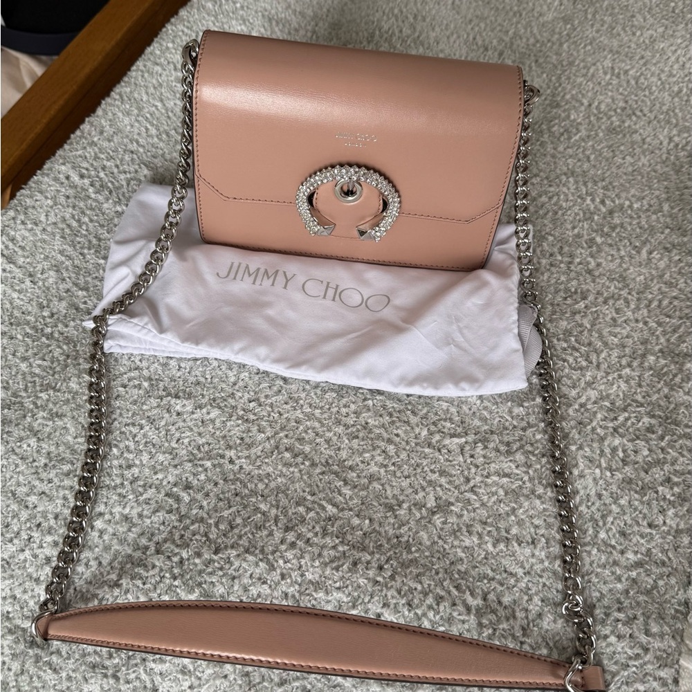 Jimmy Choo Pink Crossbody Bag with Sparkling Hardware - Picture 4 of 12